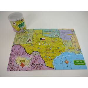 Texas State 100 Piece Magnetic Jigsaw Puzzle Geotoys Complete *